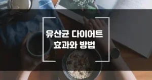 유산균 다이어트 효과와 추천 음식 그리고 다이어트 방법 썸네일