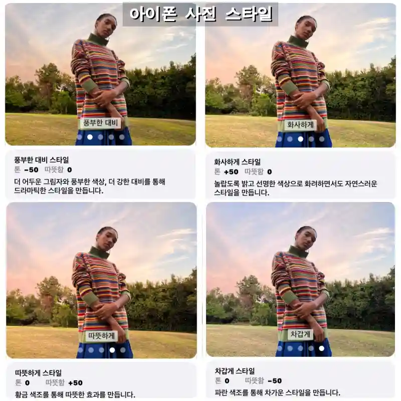 아이폰 15 카메라 사진 스타일 종류