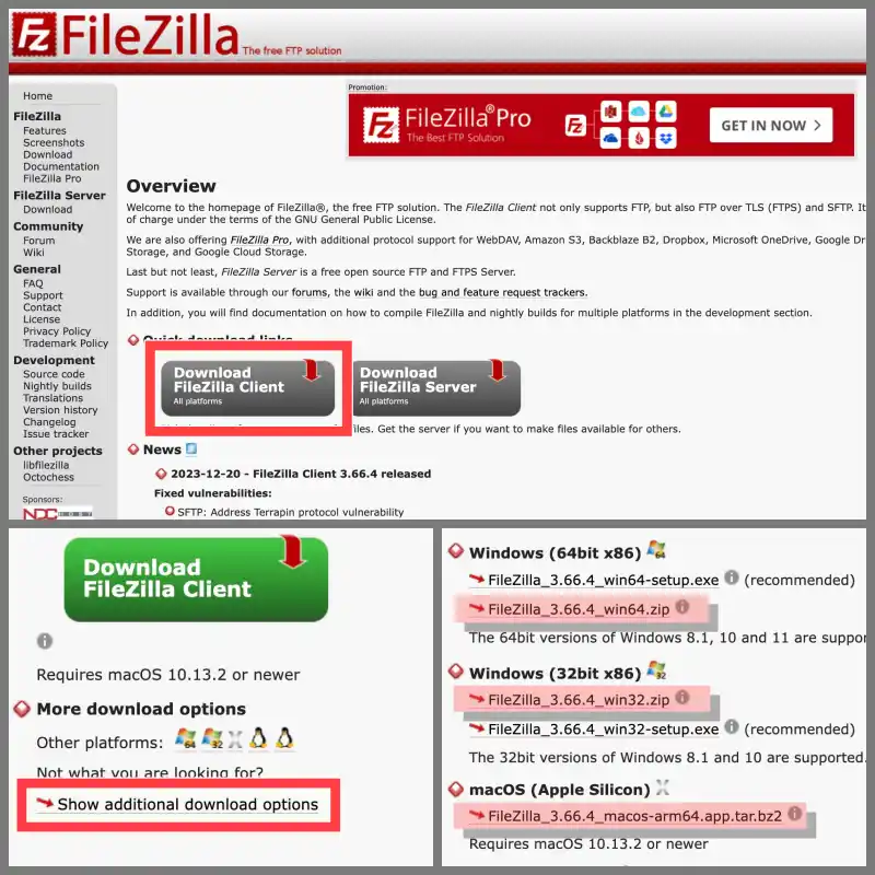 파일질라 다운로드 방법 안내