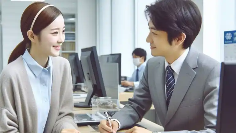 대출-상담을-받고-있는-여성