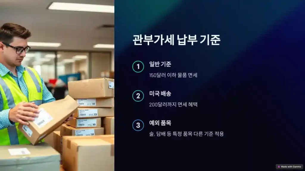 관부가세 납부 기준