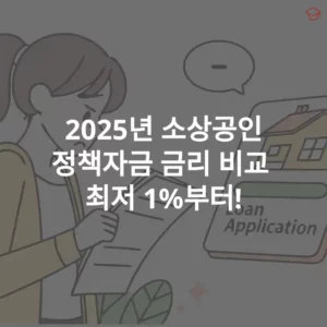 2025년 소상공인 정책자금 금리 비교 가장 낮은 대출