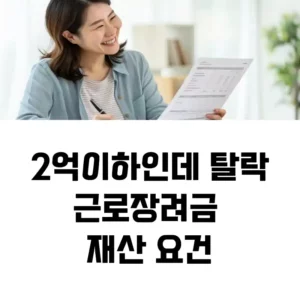 2억 이하인데 왜 탈락? 근로장려금 재산 요건 진짜 헷갈려요 섬네일