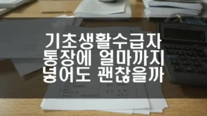 기초생활수급자 통장에 얼마까지 넣어도 괜찮을까