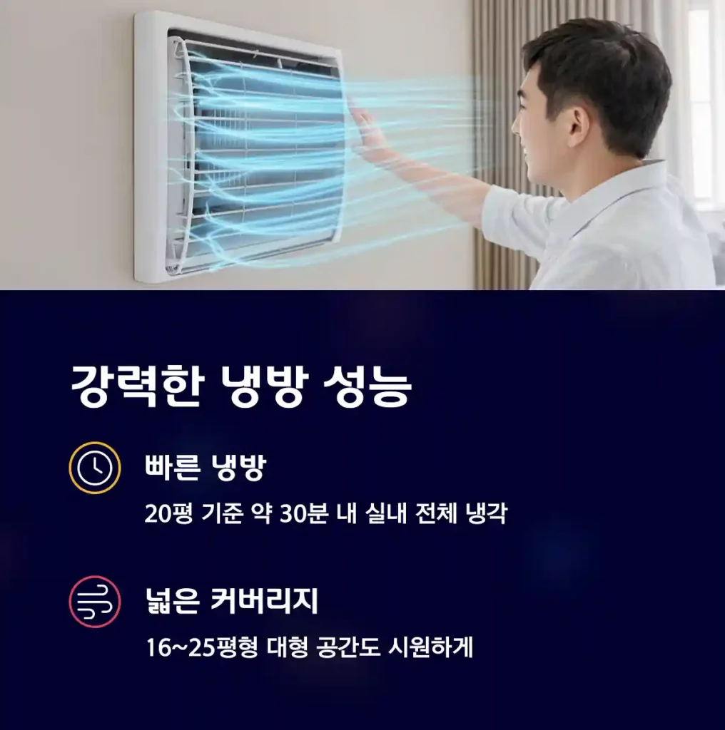 강력한 냉방 성능과 넓은 커버리지