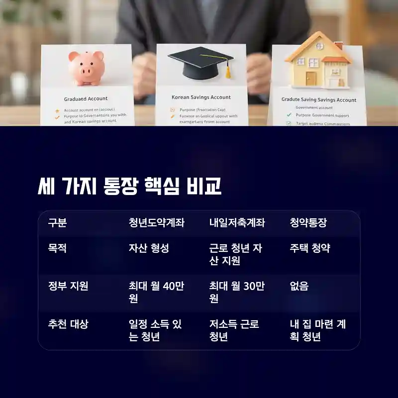 세 가지 통장 핵심 비교 요약