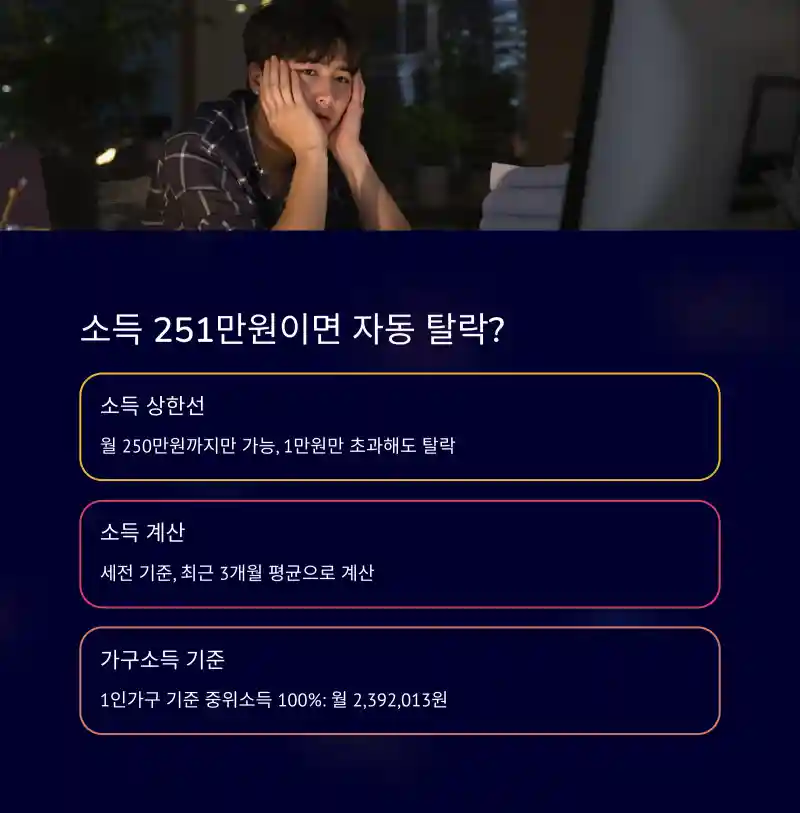 소득 251만원이면 자동 탈락?