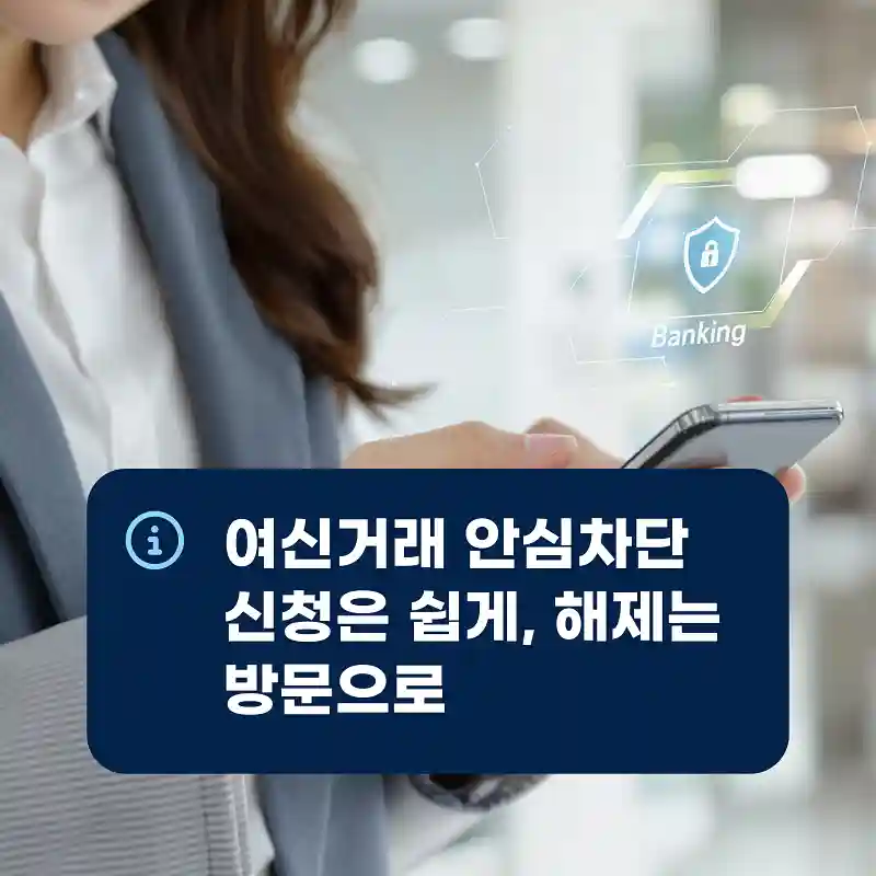 여신거래 안심차단 신청은 쉽게, 해제는 방문으로