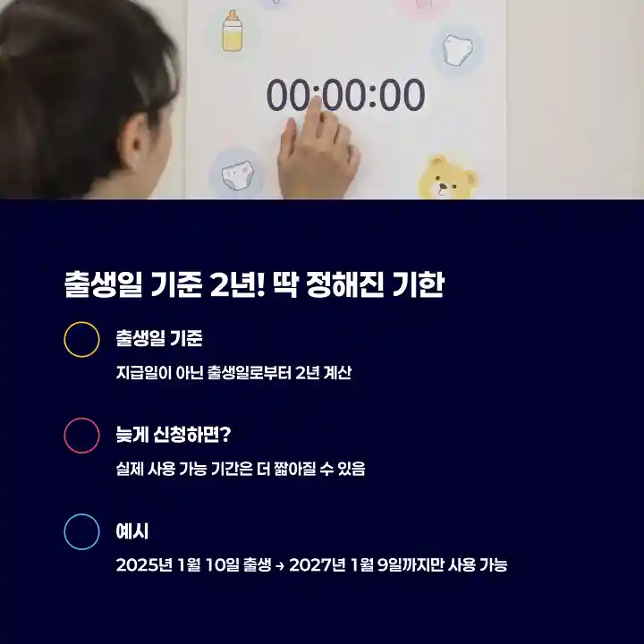 출생일 기준 2년! 딱 정해진 기한