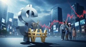 2025년 11월, 1470원에 육박하는 달러-원 환율 폭등으로 불안해하는 한국인들의 모습과 경제 지표를 상징하는 이미지. 위기 속 자산 안전을 위한 긴급 진단을 표현합니다.