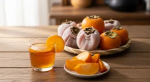 신선한 단감, 단감 말랭이, 단감 차 등 다양하게 즐길 수 있는 단감 활용법.